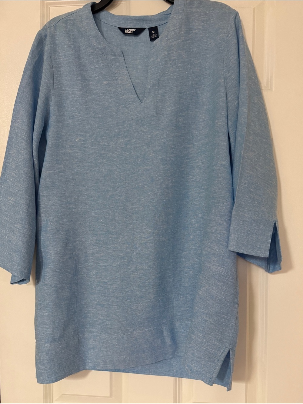 Lands' End Heathered Sky Blue Split-Hem Tunic